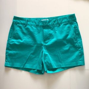 Banana Republic shorts teal Sz 14 cotton stretch
